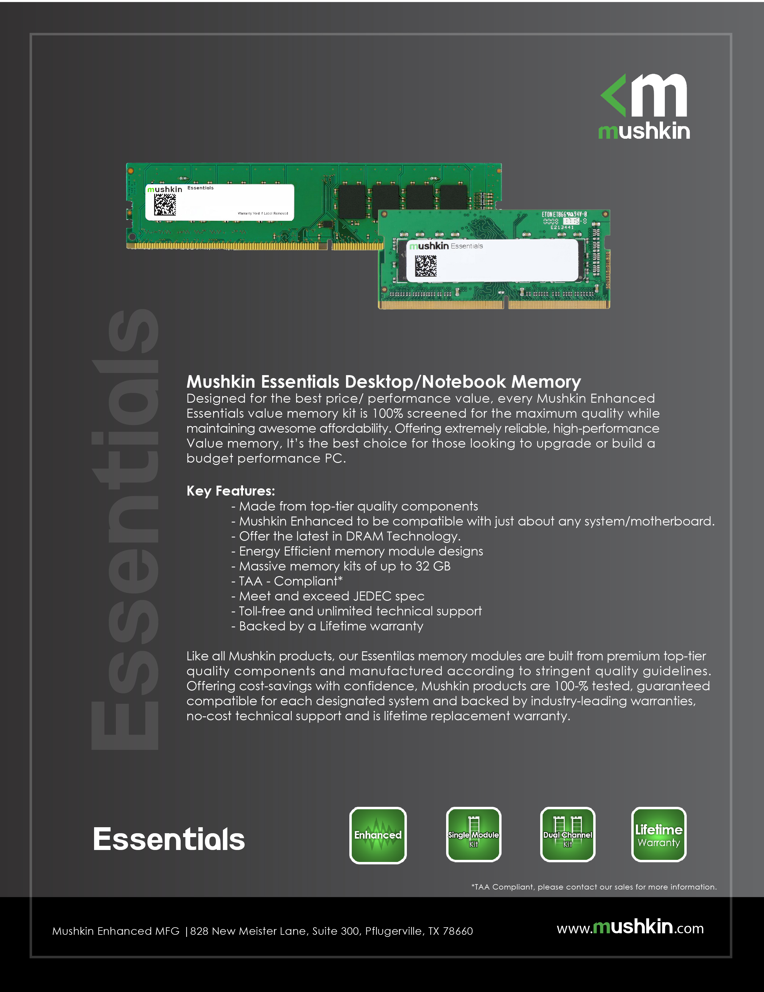 Mushkin Essentials DDR4 RAM